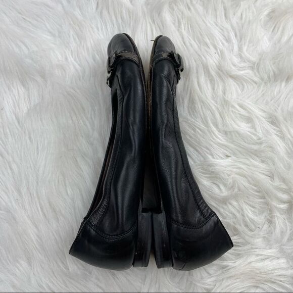 AGL Leather & Patent Leather Buckle Ballet Flats - Picture 5 of 11